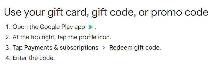 How to redeem a promo code in an Android device